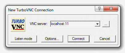 New TurboVNC Connection